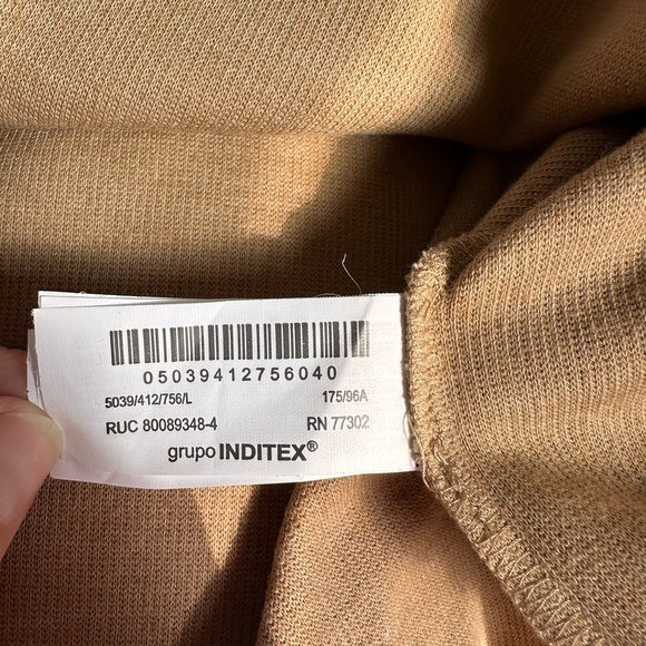 Zara modern rib neck, sleeveless turtleneck tan, size Large - Picture 8 of 9